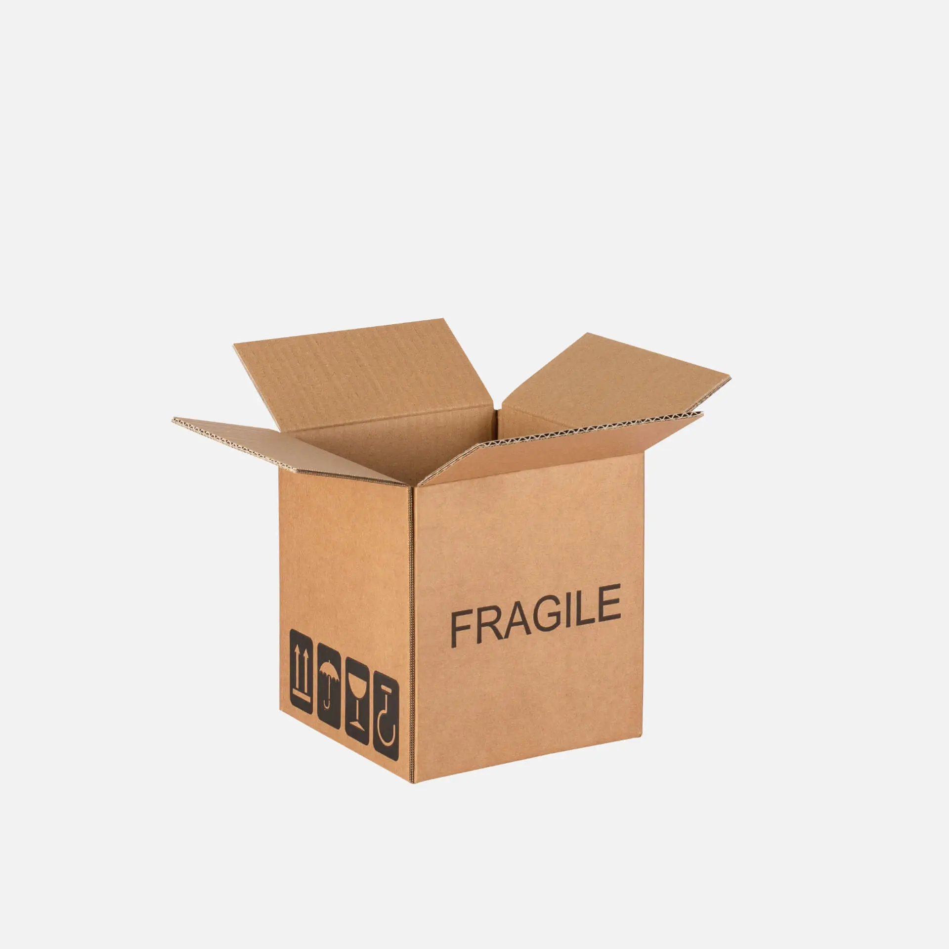 scatola americana con scritta fragile